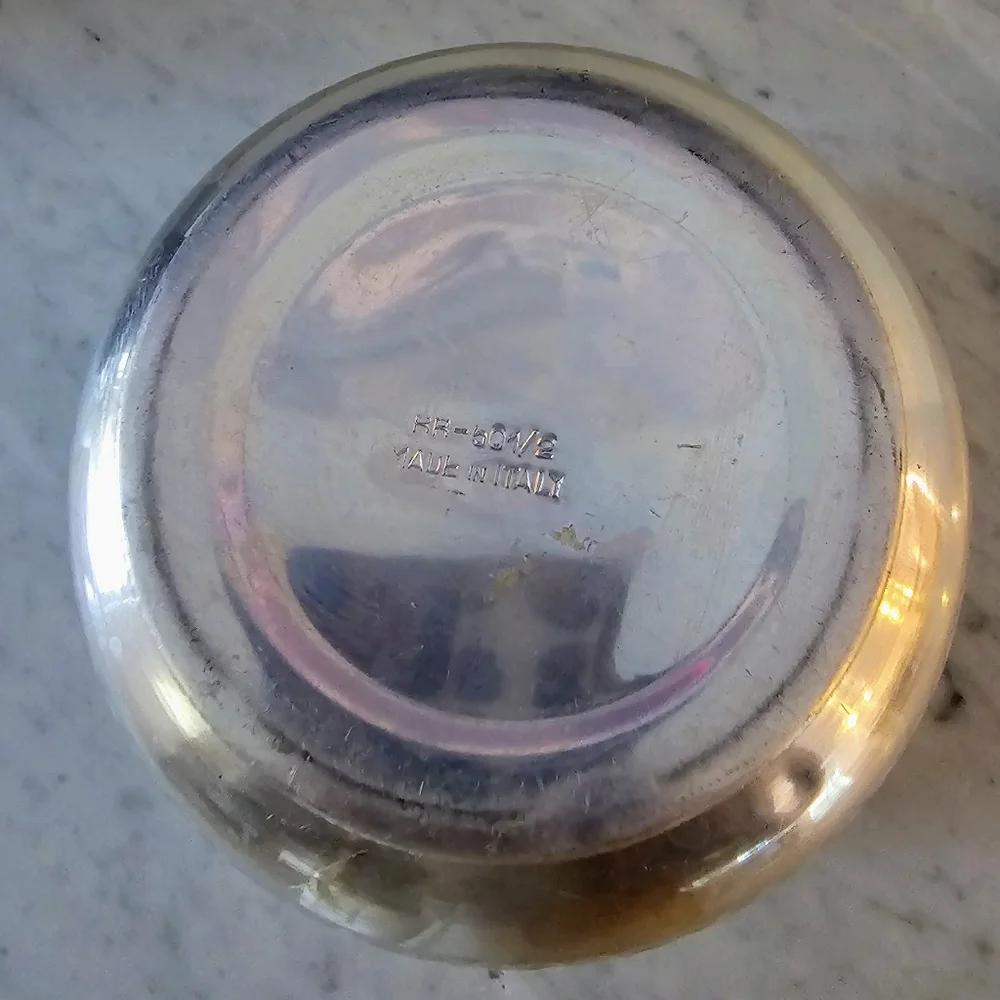 Hammered Silver Ice Bucket Bar Vintage Metal Italy